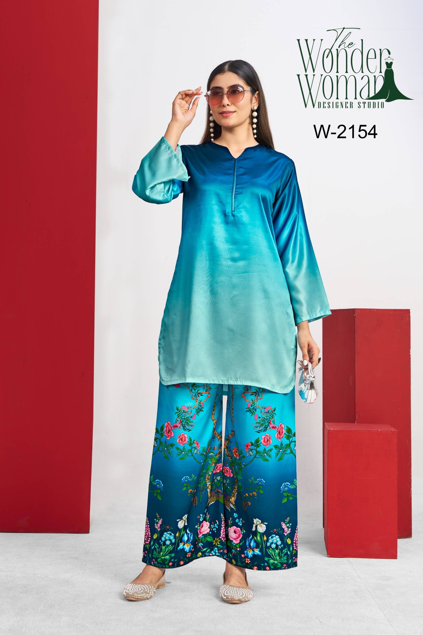 W-2154  by The wonder woman Beautiful satin real kurta Stitched Dresses At Wholesale Price